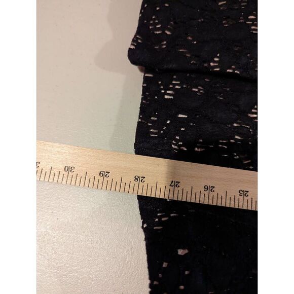 Marisa Christina Womens Coat Single Breasted Open Knit Black Lace Beige Lining M - Picture 16 of 16